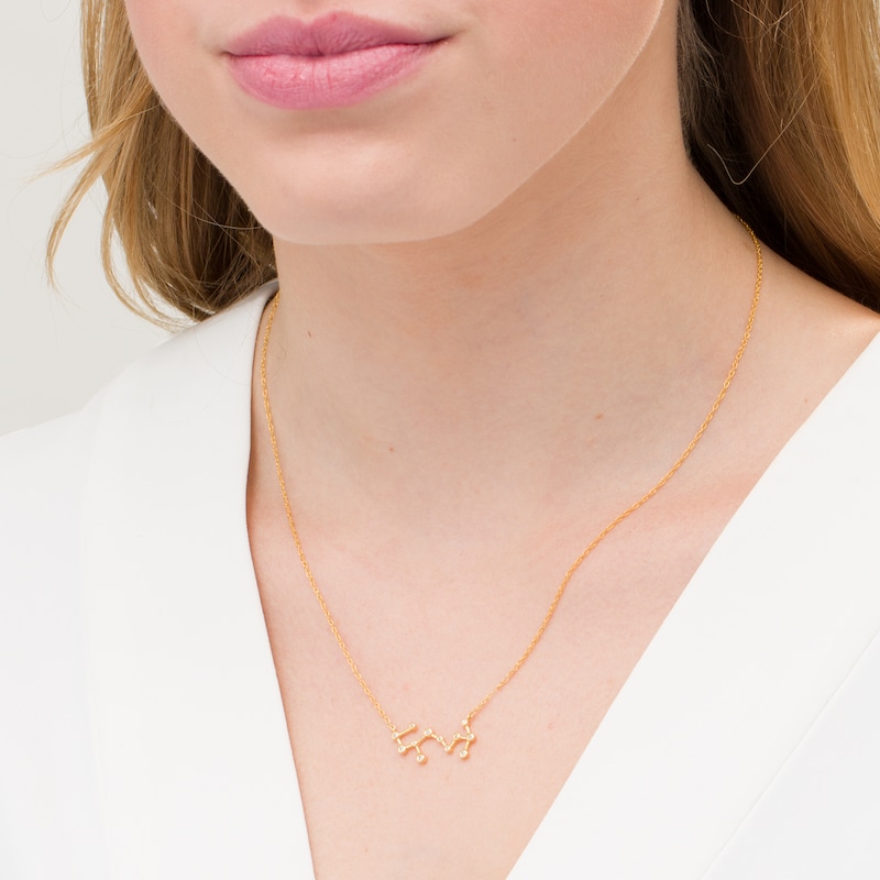 Main Image 2 of 0.04 CT. T.W. Diamond Scorpio Constellation Bezel-Set Necklace in 10K Gold