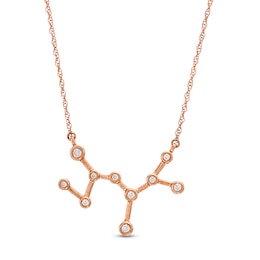 0.04 CT. T.W. Diamond Sagittarius Constellation Bezel-Set Necklace in 10K Rose Gold