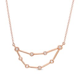 0.04 CT. T.W. Diamond Capricorn Constellation Bezel-Set Necklace in 10K Rose Gold