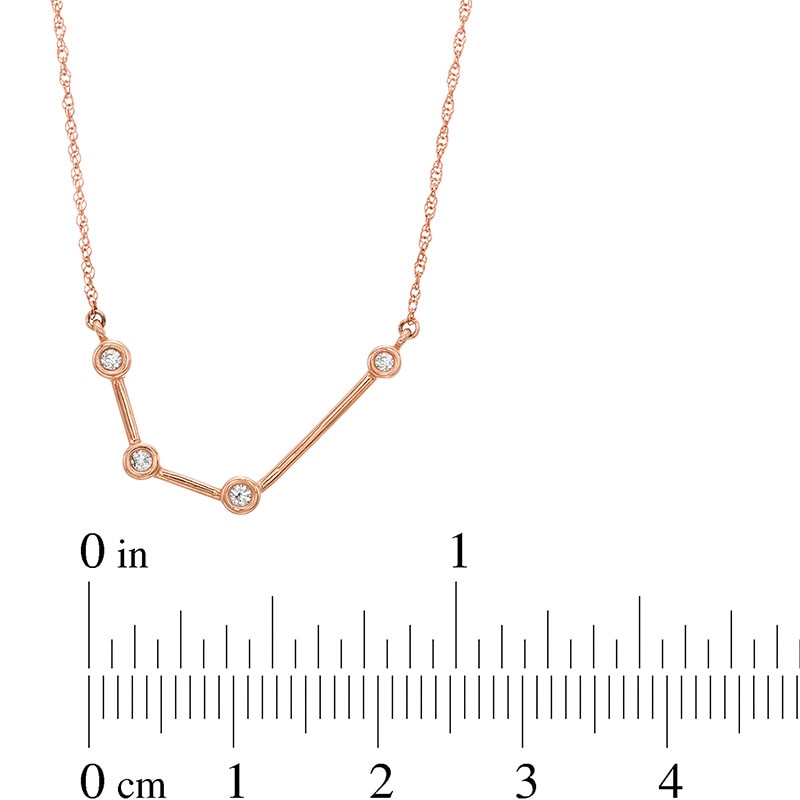 0.04 CT. T.W. Diamond Aquarius Constellation Bezel-Set Necklace in 10K Rose Gold