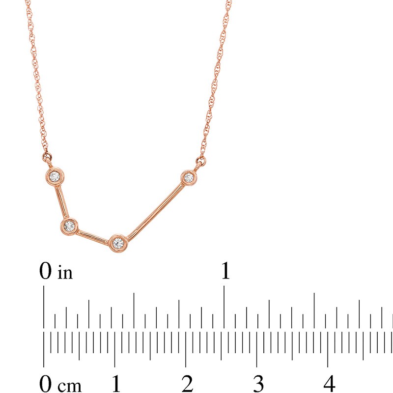 Main Image 3 of 0.04 CT. T.W. Diamond Aquarius Constellation Bezel-Set Necklace in 10K Rose Gold