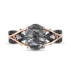 Thumbnail Image 3 of Enchanted Disney Villains Maleficent Black Quartz and 0.145 CT. T.W. Diamond Ring in Sterling Silver and 10K Rose Gold