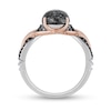 Thumbnail Image 4 of Enchanted Disney Villains Maleficent Black Quartz and 0.145 CT. T.W. Diamond Ring in Sterling Silver and 10K Rose Gold