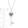 Thumbnail Image 2 of Mickey Mouse & Minnie Mouse 0.085 CT. T.W. Enhanced Black and White Diamond Key Pendant in Sterling Silver - 19"