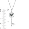 Mickey Mouse & Minnie Mouse 0.085 CT. T.W. Enhanced Black and White Diamond Key Pendant in Sterling Silver - 19"
