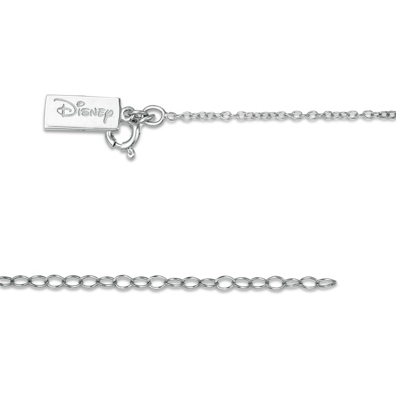 Main Image 2 of Mickey Mouse & Minnie Mouse 0.05 CT. T.W. Diamond Minnie Mouse Key Pendant in Sterling Silver and 10K Rose Gold - 19"