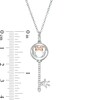 Mickey Mouse & Minnie Mouse 0.05 CT. T.W. Diamond Minnie Mouse Key Pendant in Sterling Silver and 10K Rose Gold - 19"