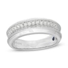Thumbnail Image 0 of Vera Wang Love Collection Men 0.58 CT. T.W. Diamond Two Row Wedding Band in 14K White Gold