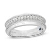 Thumbnail Image 0 of Vera Wang Love Collection Men 0.58 CT. T.W. Diamond Two Row Wedding Band in 14K White Gold