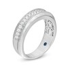 Thumbnail Image 1 of Vera Wang Love Collection Men 0.58 CT. T.W. Diamond Two Row Wedding Band in 14K White Gold