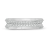 Thumbnail Image 2 of Vera Wang Love Collection Men 0.58 CT. T.W. Diamond Two Row Wedding Band in 14K White Gold
