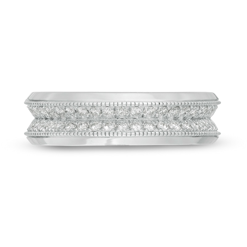 Main Image 3 of Vera Wang Men's Men 0.58 CT. T.W. Diamond Two Row Wedding Band in 14K White Gold