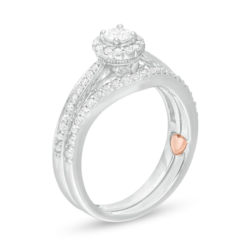0.50 CT. T.W. Diamond Frame Vintage-Style Bridal Set 10K Two-Tone Gold