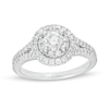 Thumbnail Image 0 of 1.00 CT. T.W. Diamond Double Frame Split Shank Engagement Ring in 14K White Gold