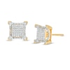 Thumbnail Image 1 of 0.18 CT. T.W. Square Composite Diamond Gothic-Style Frame Stud Earrings in 10K Gold