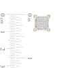 Thumbnail Image 3 of 0.18 CT. T.W. Square Composite Diamond Gothic-Style Frame Stud Earrings in 10K Gold