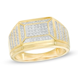 0.30 CT. T.W. Rectangular Multi-Diamond Ring in 10K Gold