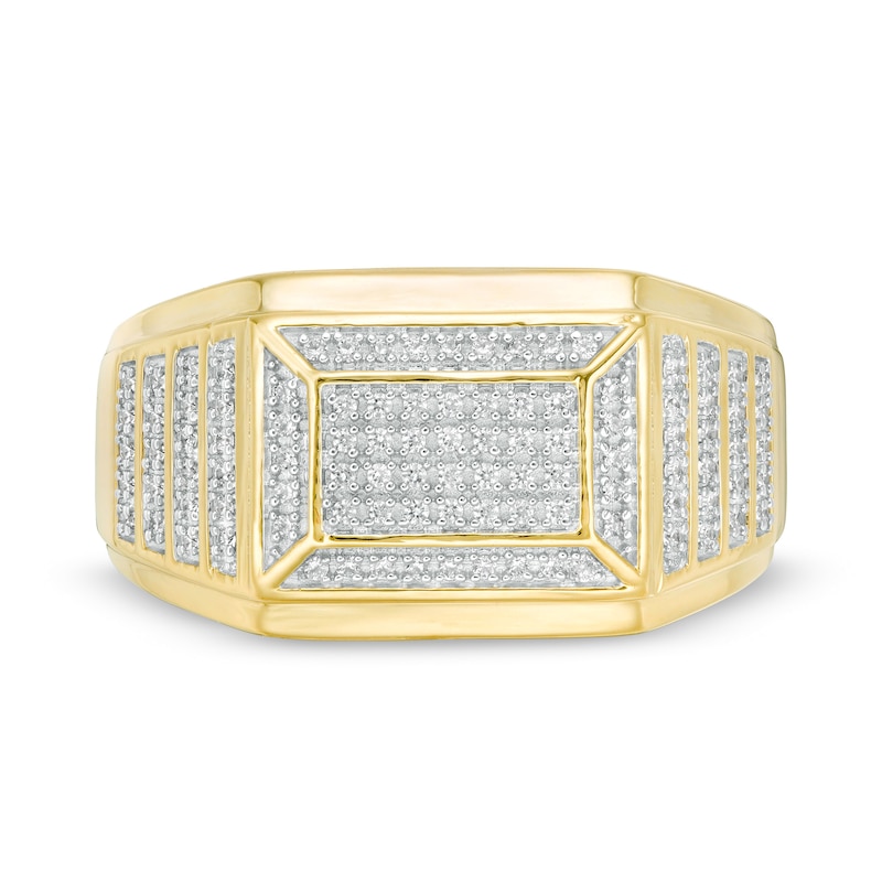 Men's 0.30 CT. T.W. Rectangular Composite Diamond Ring in 10K Gold