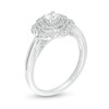 Thumbnail Image 3 of 0.30 CT. T.W. Diamond Flower Frame Vintage-Style Engagement Ring in 14K White Gold