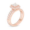 Thumbnail Image 3 of 1.50 CT. T.W. Quad Princess-Cut Diamond Frame Bridal Set in 14K Rose Gold