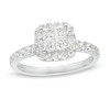 1.00 CT. T.W. Quad Princess-Cut Diamond Frame Engagement Ring in 14K White Gold