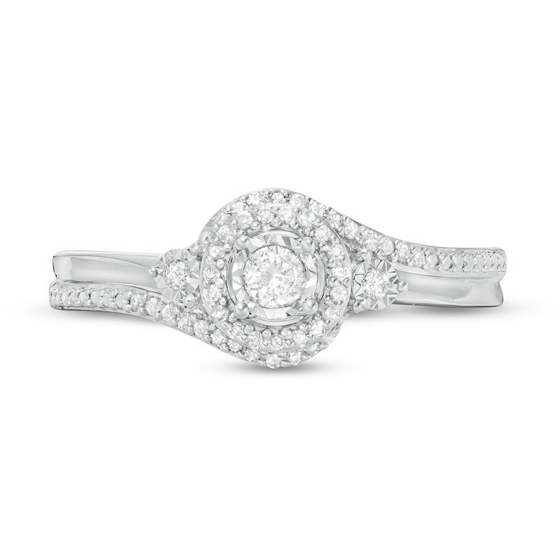 Main Image 3 of 0.20 CT. T.W. Diamond Frame Promise Ring in Sterling Silver