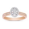 Thumbnail Image 1 of 0.25 CT. T.W. Composite Diamond Oval Frame Promise Ring in 10K Rose Gold