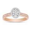 Thumbnail Image 0 of 0.25 CT. T.W. Composite Diamond Oval Frame Promise Ring in 10K Rose Gold