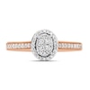 Thumbnail Image 4 of 0.25 CT. T.W. Composite Diamond Oval Frame Promise Ring in 10K Rose Gold