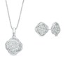Thumbnail Image 1 of 0.147 CT. T.W. Composite Diamond Orbit Pendant and Earrings Set in Sterling Silver