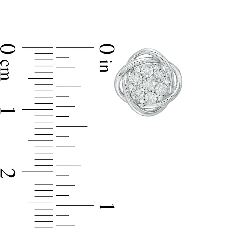 Main Image 4 of 0.147 CT. T.W. Composite Diamond Orbit Pendant and Earrings Set in Sterling Silver