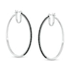 Thumbnail Image 1 of 1.00 CT. T.W. Black Diamond Hoop Earrings in Sterling Silver