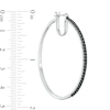 Thumbnail Image 3 of 1.00 CT. T.W. Black Diamond Hoop Earrings in Sterling Silver