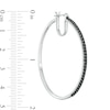 Thumbnail Image 2 of 1.00 CT. T.W. Black Diamond Hoop Earrings in Sterling Silver