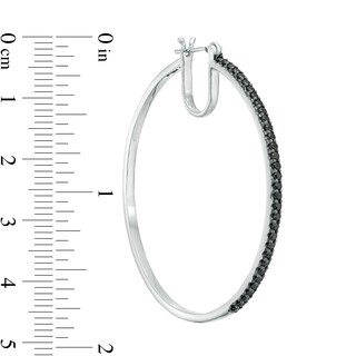1.00 CT. T.W. Black Diamond Hoop Earrings in Sterling Silver