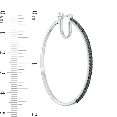 1.00 CT. T.W. Black Diamond Hoop Earrings in Sterling Silver