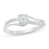 Thumbnail Image 0 of 0.18 CT T.W. Quad Princess-Cut Diamond Swirl Promise Ring in 10K White Gold