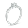 Thumbnail Image 2 of 0.18 CT T.W. Quad Princess-Cut Diamond Swirl Promise Ring in 10K White Gold