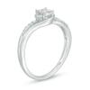 0.18 CT T.W. Quad Princess-Cut Diamond Swirl Promise Ring in 10K White Gold