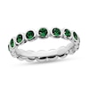 Thumbnail Image 1 of Stackable Expressions™ Green Crystal May Birthstone Eternity Band in Sterling Silver