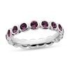 Thumbnail Image 1 of Stackable Expressions™ Purple Crystal June Birthstone Eternity Band in Sterling Silver
