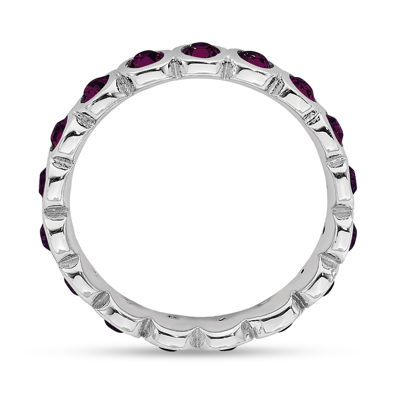 Stackable Expressions™ Purple Crystal June Birthstone Eternity Band in Sterling Silver