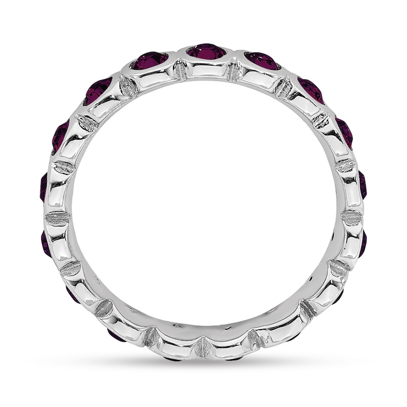 Main Image 2 of Stackable Expressions™ Purple Crystal June Birthstone Eternity Band in Sterling Silver