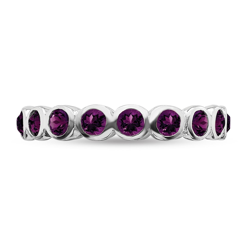 Main Image 3 of Stackable Expressions™ Purple Crystal June Birthstone Eternity Band in Sterling Silver
