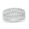 Thumbnail Image 3 of 1.23 CT. T.W. Diamond Multi-Row Ring in 10K White Gold