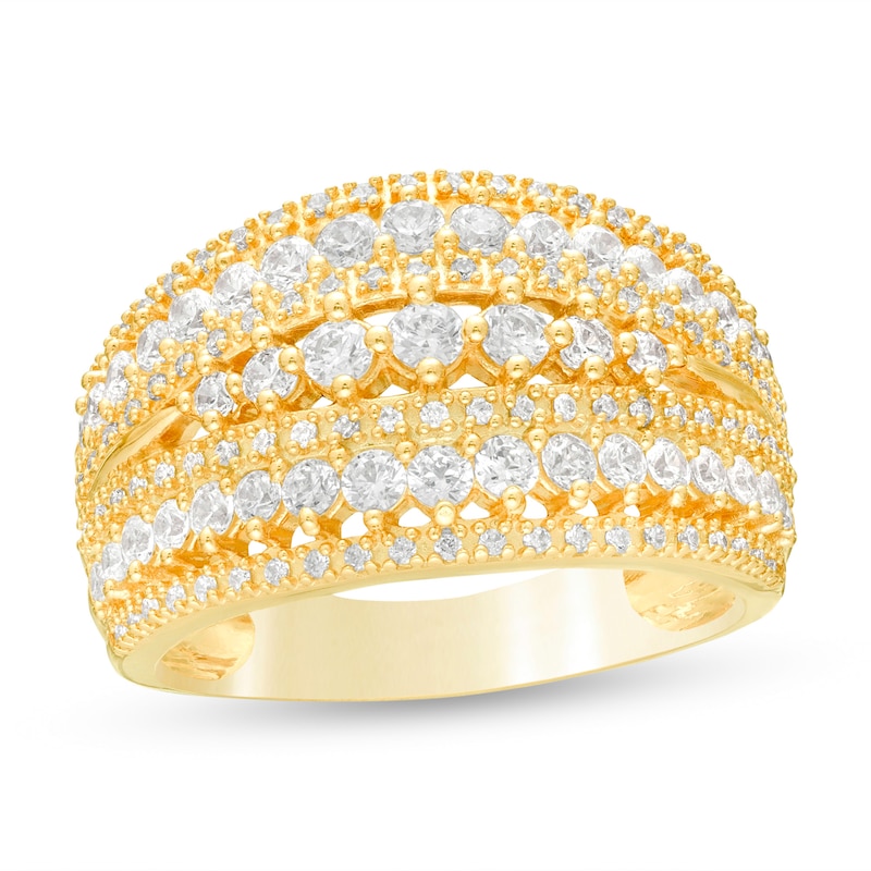 1.23 CT. T.W. Diamond Multi-Row Ring in 10K Gold