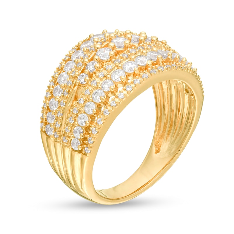 1.23 CT. T.W. Diamond Multi-Row Ring in 10K Gold