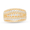 Thumbnail Image 3 of 1.23 CT. T.W. Diamond Multi-Row Ring in 10K Gold