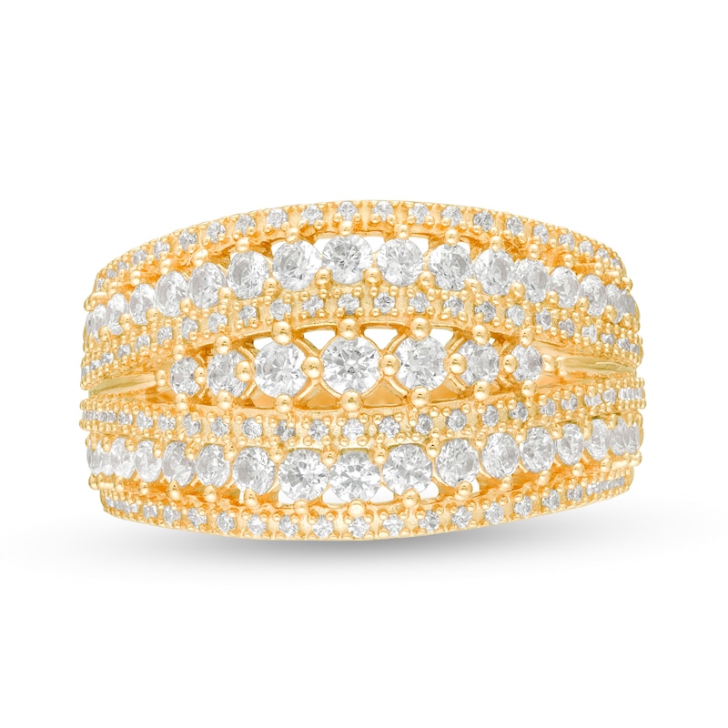 1.23 CT. T.W. Diamond Multi-Row Ring in 10K Gold