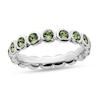 Thumbnail Image 1 of Stackable Expressions™ Light Green Crystal August Birthstone Eternity Band in Sterling Silver
